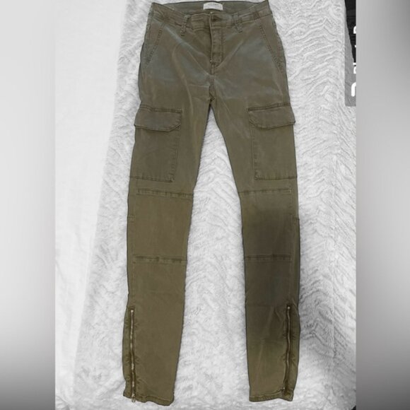 ZARA- Soft Sage Green Cargo Skinny Fit Pants with Zip Ankle - Picture 12 of 15